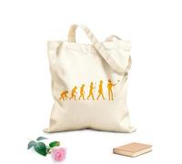 AILOONG Polyester Cotton Shopping Bags Human Evolution From Ape To Man 340g/m² thick fabric Reusable
