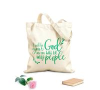 AILOONG Polyester Cotton Shopping Bags I Will Be Your God Inspirational Quotes 340g/m² thick fabric Reusable