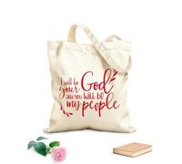 AILOONG Polyester Cotton Shopping Bags I Will Be Your God Inspirational Quotes 340g/m² thick fabric Reusable
