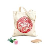 AILOONG Polyester Cotton Shopping Bags Jesus God Embracing The Earth Engraving 340g/m² thick fabric Reusable