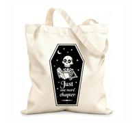 AILOONG Polyester Cotton Shopping Bags Just One More Chapter Reading 12 oz thick fabric Reusable 35x40cm Large