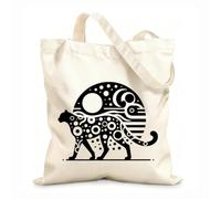 AILOONG Polyester Cotton Shopping Bags Minimalist Cheetah Silhouette Art 12 oz thick fabric Reusable 25x30cm Small