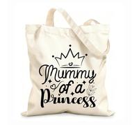 AILOONG Polyester Cotton Shopping Bags Mummy Of A Princess On White Background 12 oz thick fabric Reusable 31x36cm Medium