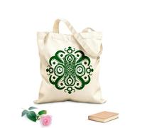 AILOONG Polyester Cotton Shopping Bags Mystical Meditations Octopus Mandala Art 340g/m² thick fabric Reusable