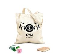 AILOONG Polyester Cotton Shopping Bags No Pain Gain 12 oz thick fabric Reusable 31x36cm Medium