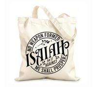 AILOONG Polyester Cotton Shopping Bags No Weapon Formed Against Me Shall Prosper 12 oz thick fabric Reusable 35x40cm Large