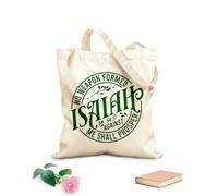 AILOONG Polyester Cotton Shopping Bags No Weapon Formed Against Me Shall Prosper 340g/m² thick fabric Reusable
