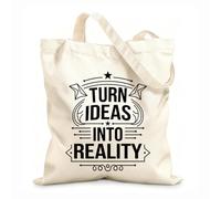 AILOONG Polyester Cotton Shopping Bags Realize Your Ideas And Make Them Reality 12 oz thick fabric Reusable 25x30cm Small