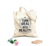 AILOONG Polyester Cotton Shopping Bags Realize Your Ideas And Make Them Reality 12 oz thick fabric Reusable 25x30cm Small