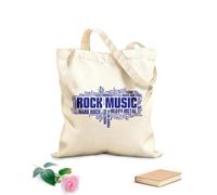 AILOONG Polyester Cotton Shopping Bags Rock Music Styles Word Cloud Bubble Tag Tree 340g/m² thick fabric Reusable