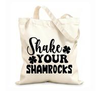 AILOONG Polyester Cotton Shopping Bags St Patricks Day 12 oz thick fabric Reusable 31x36cm Medium