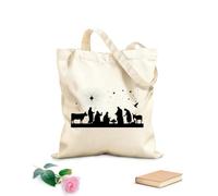 AILOONG Polyester Cotton Shopping Bags Star Of Bethlehem 12 oz thick fabric Reusable 35x40cm Large