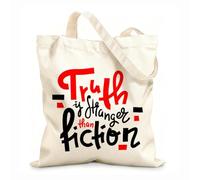 AILOONG Polyester Cotton Shopping Bags Truth Is Stranger Than Fiction 12 oz thick fabric Reusable 31x36cm Medium