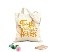 AILOONG Polyester Cotton Shopping Bags Truth Is Stranger Than Fiction 340g/m² thick fabric Reusable