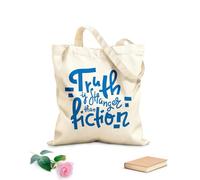 AILOONG Polyester Cotton Shopping Bags Truth Is Stranger Than Fiction 340g/m² thick fabric Reusable