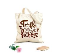 AILOONG Polyester Cotton Shopping Bags Truth Is Stranger Than Fiction 340g/m² thick fabric Reusable