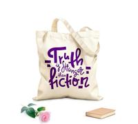 AILOONG Polyester Cotton Shopping Bags Truth Is Stranger Than Fiction 340g/m² thick fabric Reusable