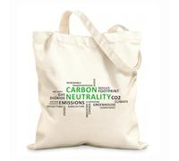 AILOONG Polyester Cotton Shopping Bags Word Cloud Carbon Neutrality 12 oz thick fabric Reusable 25x30cm Small