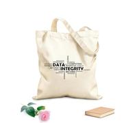 AILOONG Polyester Cotton Shopping Bags Word Cloud Data Integrity 12 oz thick fabric Reusable 25x30cm Small