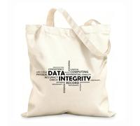 AILOONG Polyester Cotton Shopping Bags Word Cloud Data Integrity 12 oz thick fabric Reusable 31x36cm Medium