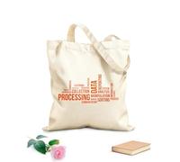 AILOONG Polyester Cotton Shopping Bags Word Cloud Data Processing 340g/m² thick fabric Reusable