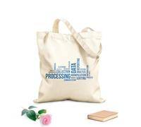AILOONG Polyester Cotton Shopping Bags Word Cloud Data Processing 340g/m² thick fabric Reusable