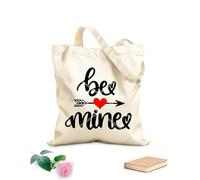 AILOONG Polyester Cotton Storage bags 12 oz thick fabric be mine valentine 3 Customizable slogan 31x36cm Medium