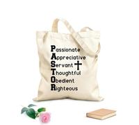 AILOONG Polyester Cotton Storage bags 12 oz thick fabric bible seminary graduate pastor appreciation Customizable slogan 31x36cm Medium