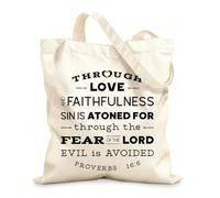 AILOONG Polyester Cotton Storage bags 12 oz thick fabric bible verse from old testament Customizable slogan 25x30cm Small