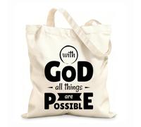 AILOONG Polyester Cotton Storage bags 12 oz thick fabric Bible Verses Christian Poster Customizable slogan 35x40cm Large