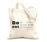 AILOONG Polyester Cotton Storage bags 12 oz thick fabric biblical phrase from john gospel 1427 do Customizable slogan 35x40cm Large