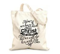 AILOONG Polyester Cotton Storage bags 12 oz thick fabric christian biblical typography Customizable slogan 25x30cm Small