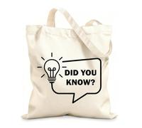 AILOONG Polyester Cotton Storage bags 12 oz thick fabric did you know Customizable slogan 31x36cm Medium