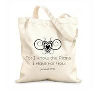 AILOONG Polyester Cotton Storage bags 12 oz thick fabric for i know plans have you Customizable slogan 25x30cm Small