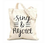 AILOONG Polyester Cotton Storage bags 12 oz thick fabric hand lettering christian quotes sing Customizable slogan 31x36cm Medium