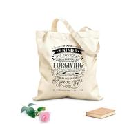 AILOONG Polyester Cotton Storage bags 12 oz thick fabric hand lettering with bible verse be kind to one Customizable slogan 25x30cm Small
