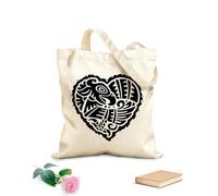 AILOONG Polyester Cotton Storage bags 12 oz thick fabric indian pattern of bird in the shape heart Customizable slogan 31x36cm Medium