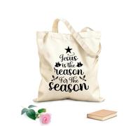 AILOONG Polyester Cotton Storage bags 12 oz thick fabric jesus is the reason Customizable slogan 35x40cm Large