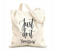 AILOONG Polyester Cotton Storage bags 12 oz thick fabric just do it tomorrow motivational Customizable slogan 31x36cm Medium