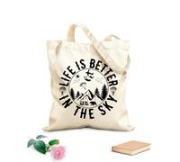 AILOONG Polyester Cotton Storage bags 12 oz thick fabric Life Is Better In The Sky Customizable slogan 35x40cm Large