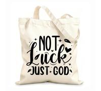 AILOONG Polyester Cotton Storage bags 12 oz thick fabric not luck just god design on Customizable slogan 25x30cm Small