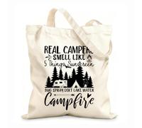 AILOONG Polyester Cotton Storage bags 12 oz thick fabric real camper smell like 5 things sunscreen bug Customizable slogan 25x30cm Small
