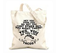 AILOONG Polyester Cotton Storage bags 12 oz thick fabric taco quote and saying do you like tacos Customizable slogan 35x40cm Large