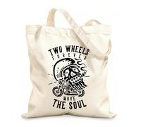 AILOONG Polyester Cotton Storage bags 12 oz thick fabric two wheels forever move the soul Customizable slogan 35x40cm Large