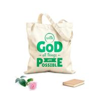 AILOONG Polyester Cotton Storage bags 340g/m² thick fabric Bible Verses Christian Poster Customizable slogan