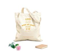 AILOONG Polyester Cotton Storage bags 340g/m² thick fabric biblical phrase from matthew gospel love Customizable slogan