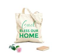 AILOONG Polyester Cotton Storage bags 340g/m² thick fabric christian quote design god bless our home Customizable slogan