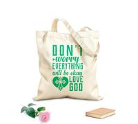 AILOONG Polyester Cotton Storage bags 340g/m² thick fabric dont worry everything will be okay love god Customizable slogan