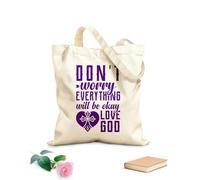 AILOONG Polyester Cotton Storage bags 340g/m² thick fabric dont worry everything will be okay love god Customizable slogan
