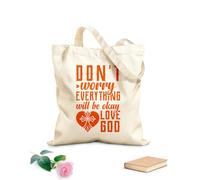 AILOONG Polyester Cotton Storage bags 340g/m² thick fabric dont worry everything will be okay love god Customizable slogan